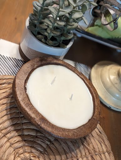 Dough Bowl Soy Candle Round - Leather