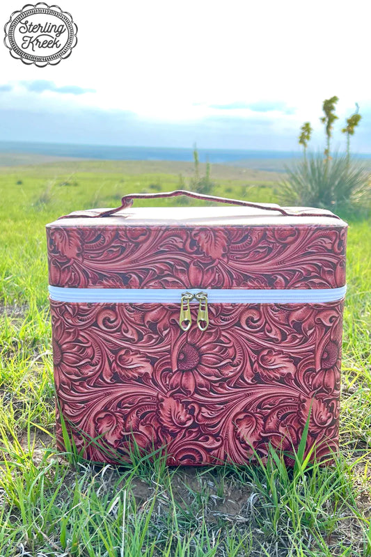*Clearanced - last one - has mark on back* TOOLED BEAUTY MAKEUP STORAGE BOX