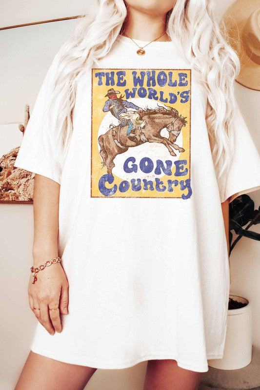 THE WHOLE WORLD'S GONE COUNTRY TEE PLUS SIZE